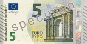 La nuova banconota da €5
