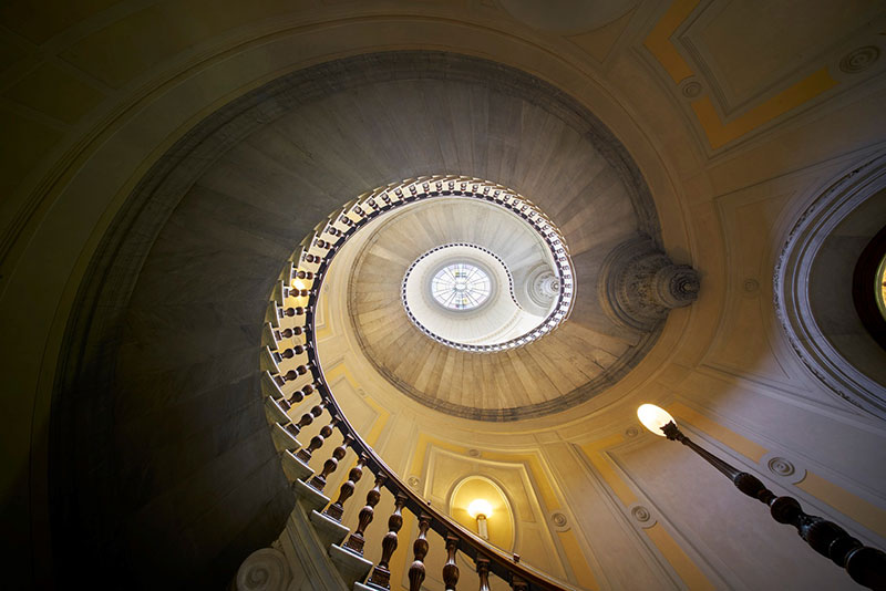 The picture shows a detail of the Monumental staircase.